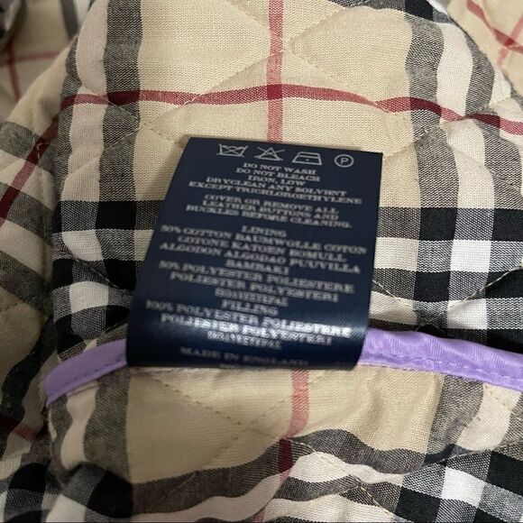 SOLD Burberry Diamond Quilt Jacket Authentic Purple Size Large Mint Condition - Picture 14 of 16